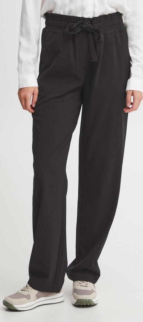 OXMO OXDania Pants Damen Hose Stoffhose mit Stretch Straight Leg Gerades Bein elastischer Bund mit Tunnelzug Regular-Fit