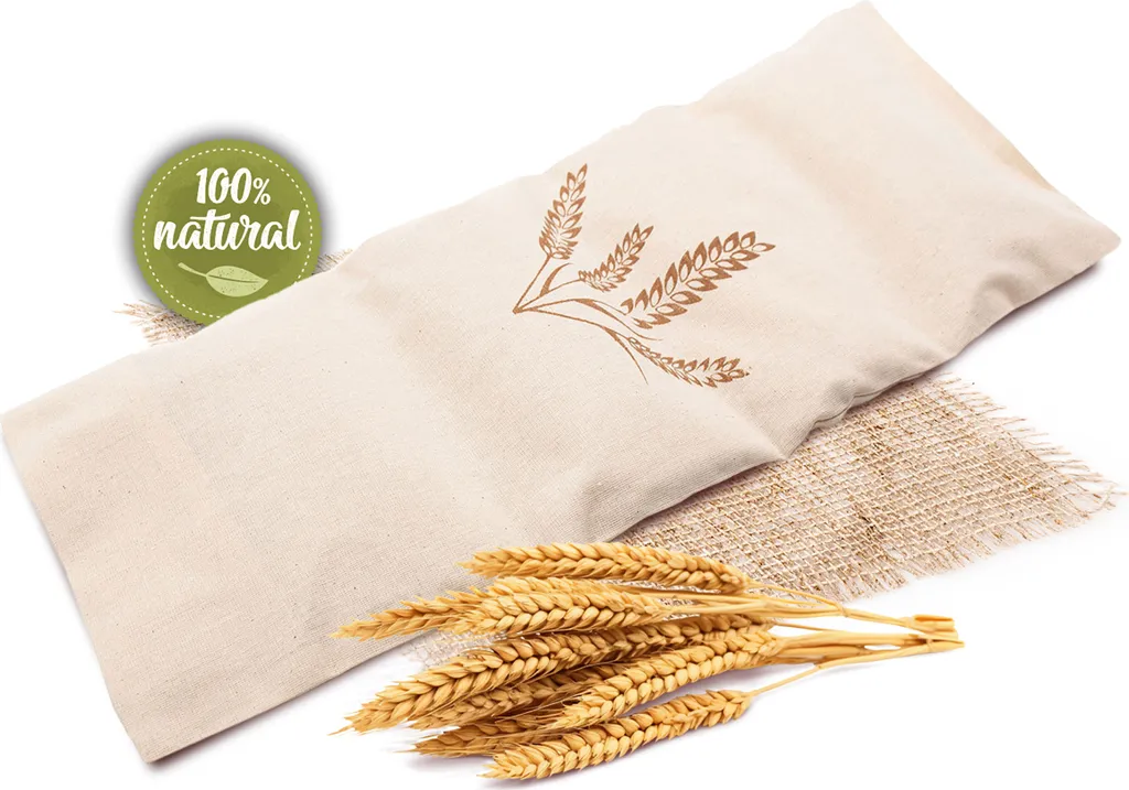 Coussin chauffant contre douleurs dorsales en graines naturel 100% coton