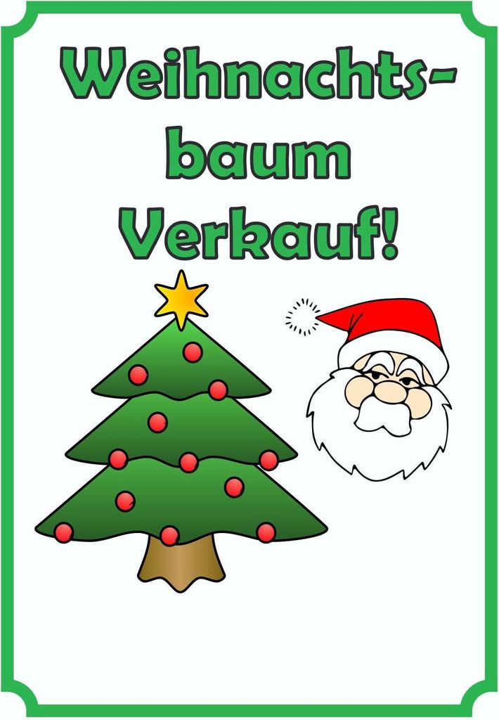 Verkaufsschild Schild Weihnachtsbaum Hochkant A5 (148x210mm)