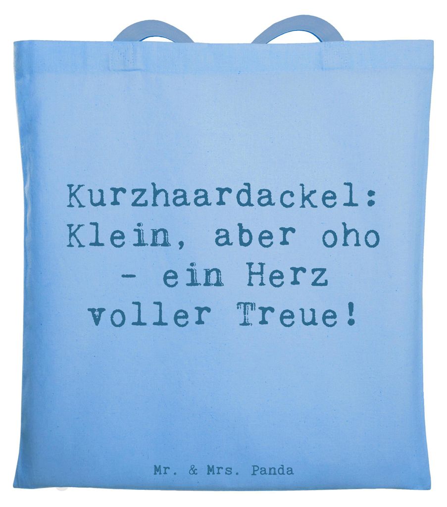 Mr. & Mrs. Panda Jutebeutel Spruch Kurzhaardackel Herz - Sky Blue - Geschenk, geliebte Hunderasse, wendige Hunde, liebenswerter Hund, Tasche, Hunde...