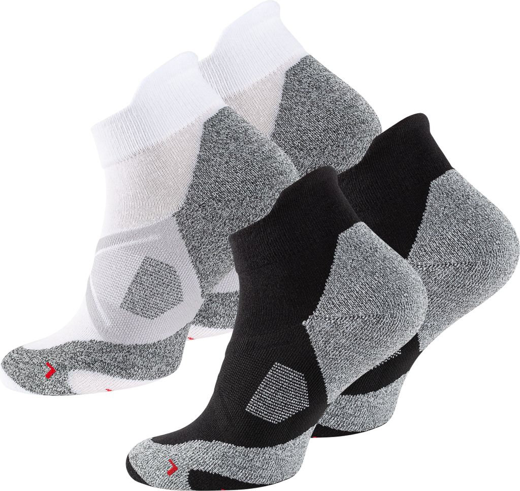 Stark Soul Sneaker Sport Socks 2 Paar, Damen & Herren, Gr: 43-46, Schwarz, Weiß