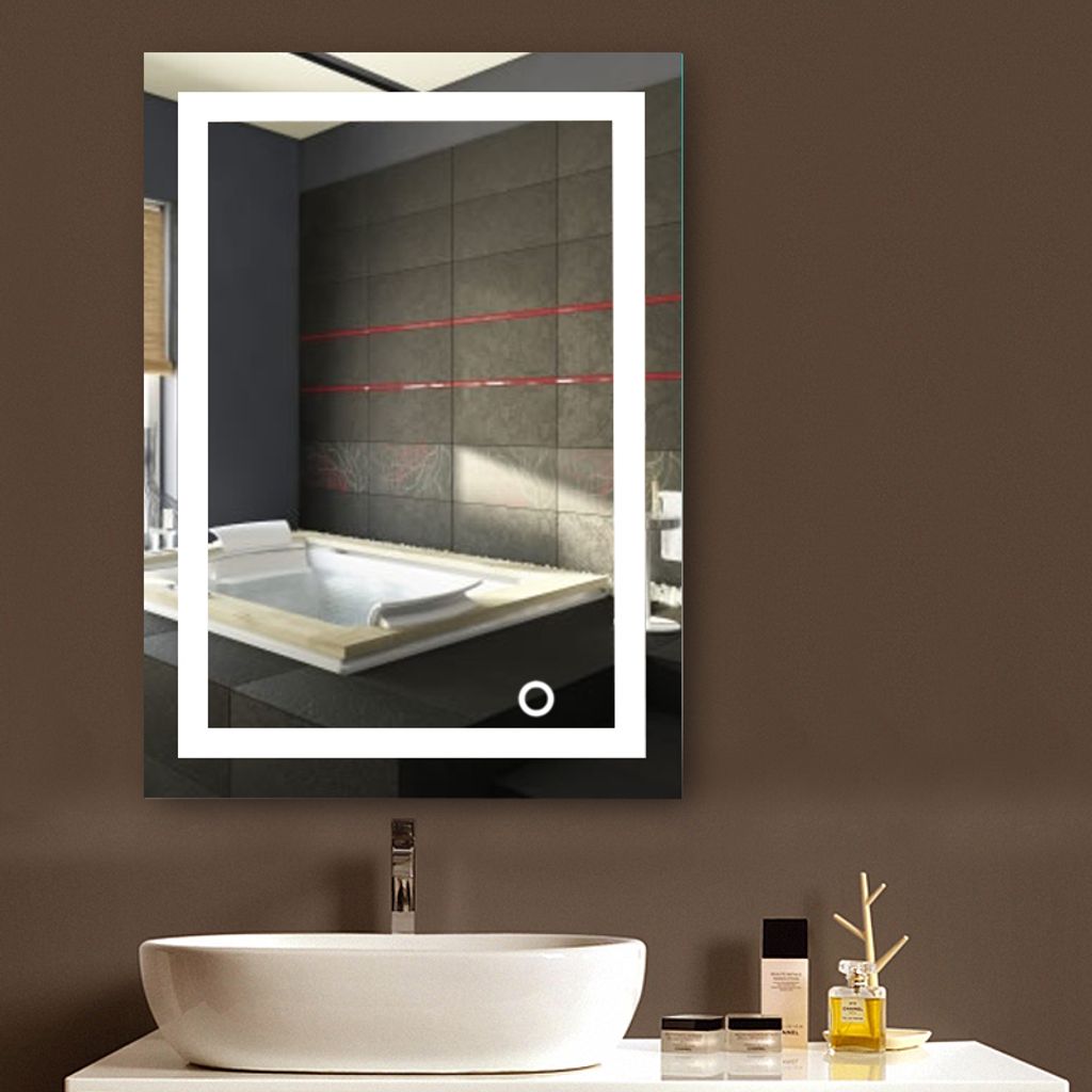 LED Bad Spiegel mit Beleuchtung mit Touch Badezimmerspiegel Wandspiegel Licht