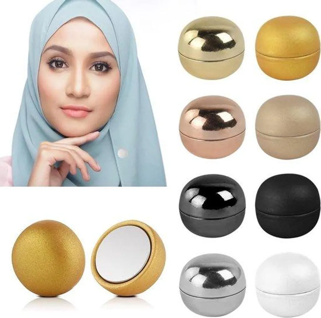 Lot de 8 broches magnétiques rondes multicolores pour foulard et voile