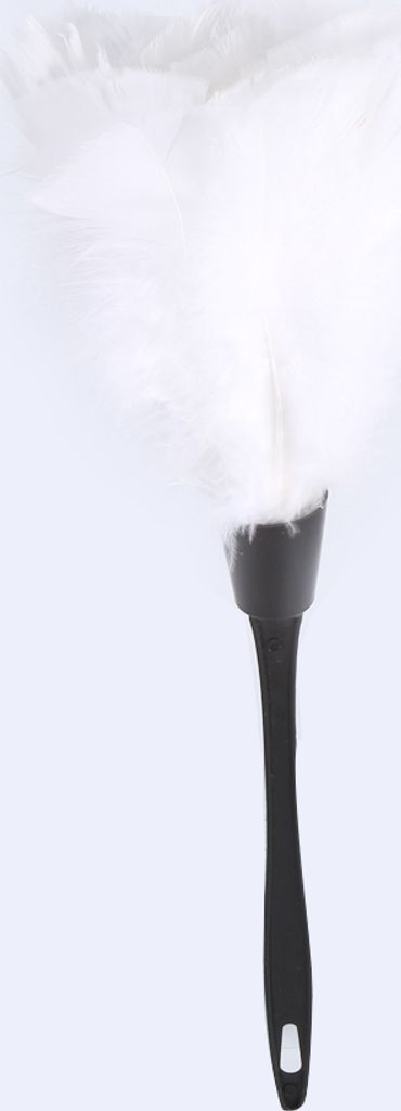 Weiche Staubbürste aus Truthahnfedern mit schwarzem Griff, Reinigungswerkzeuge für Wohnmöbel und Autos (weiß)