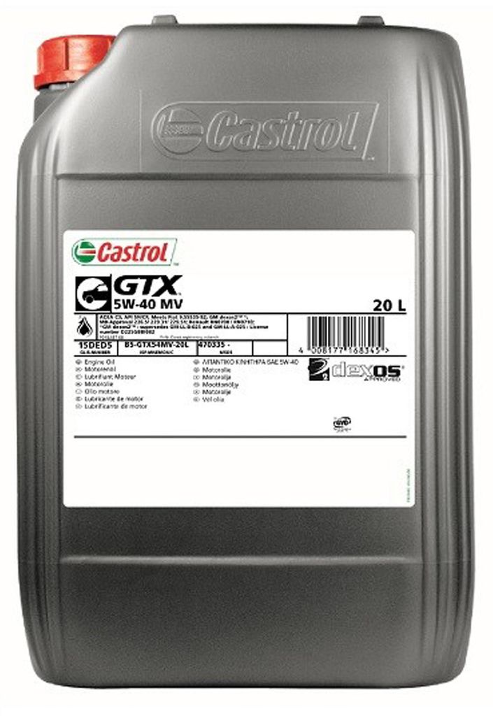 CASTROL GTX MV für 5W-40 20 Liter Motoröl Motorenöl 9.55535-S2 DEXOS 2 226.5 229.31 229.51 RN0700 RN0710 Öl