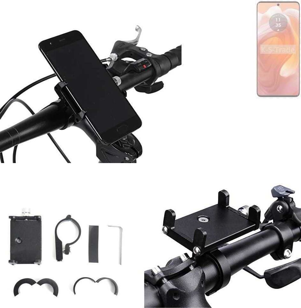 K-S-Trade Handyhalterung für das Fahrrad kompatibel mit Motorola Edge 50 Ultra Halter Lenkstange Fahrradhalterung Motorrad Bike Mount Befestigung