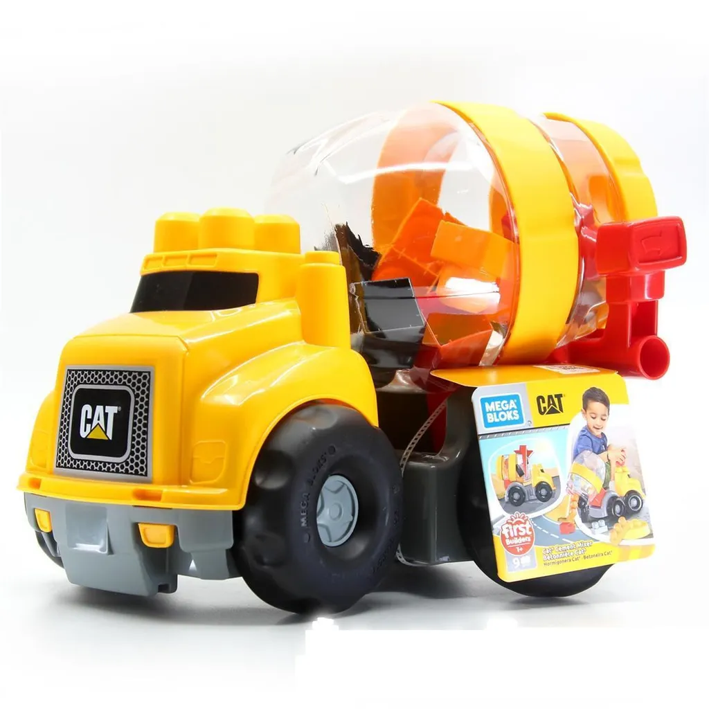 Camion toupie Mega Bloks CAT Bétonnière - Jeu de construction 9 pièces