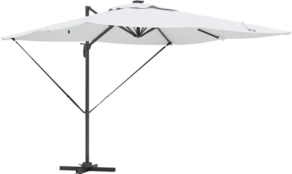 Parasol en aluminium VidaXL 286x284 cm toile polyester couleur sable