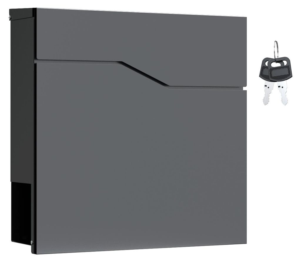 Wiltec Designer Briefkasten V19 anthrazit 370 x 102 x 370 Produktbild 