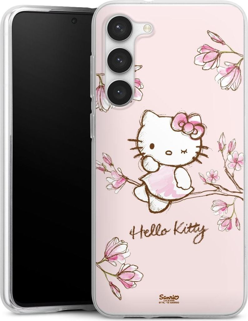 DeinDesign Handyhülle für Samsung Galaxy S23+ Silikon Hülle Case Smartphone Schutzhülle Fanartikel Hanami Hello Kitty