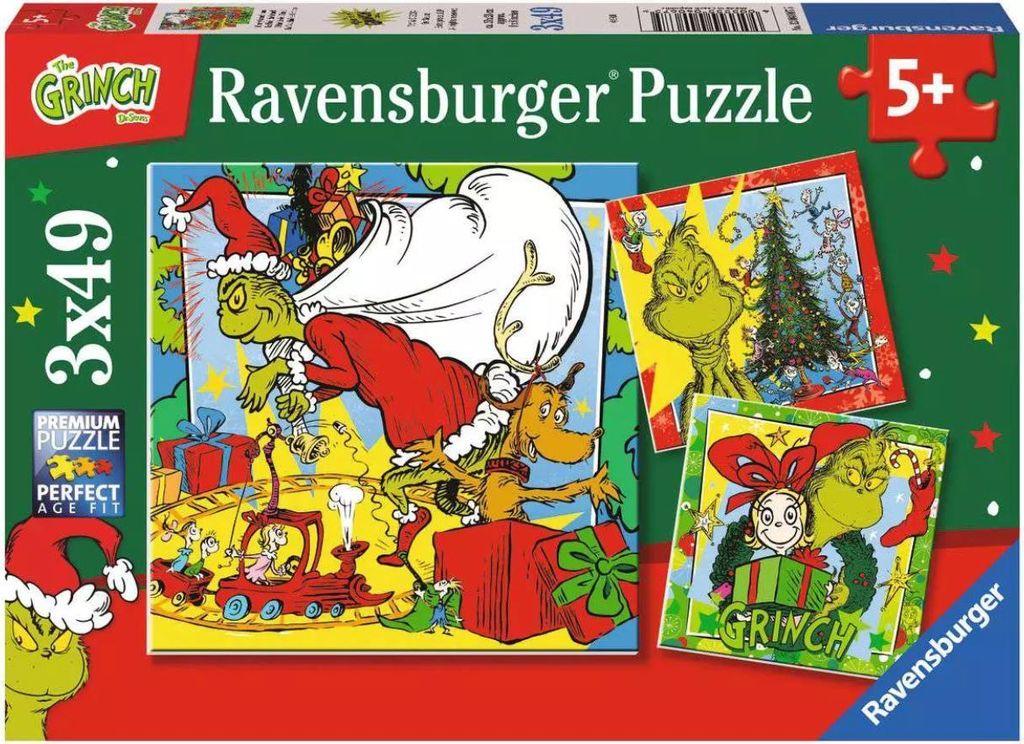 RAVENSBURGER Puzzle Grinch 3x49 dílků Produktbild 