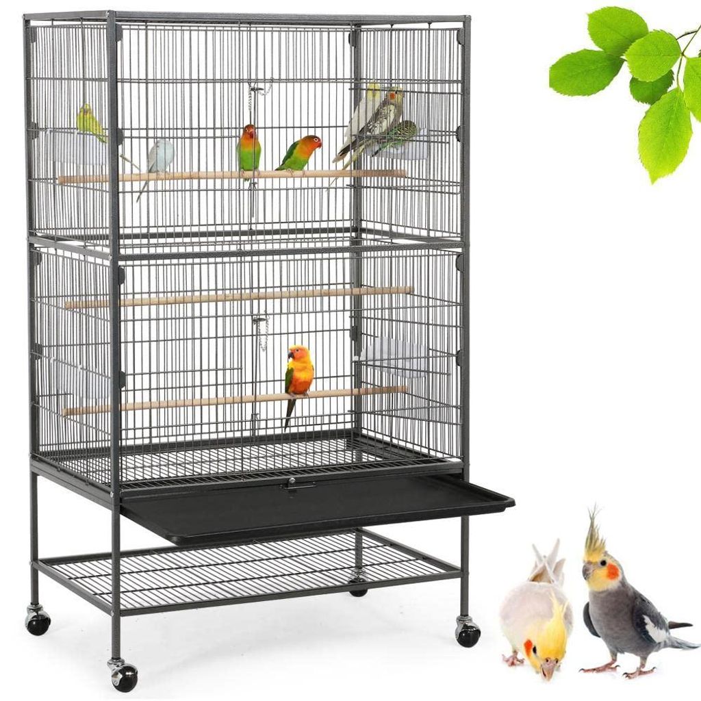 Voliaire Yaheetech pour oiseaux, grande cage avec 2 portes, Image du produit 