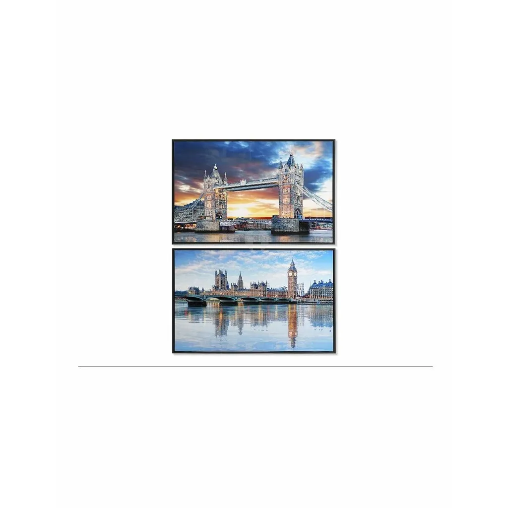 Décoration Murale Salon London Loft - Pack de 2 Toiles 90x60 cm Modernes