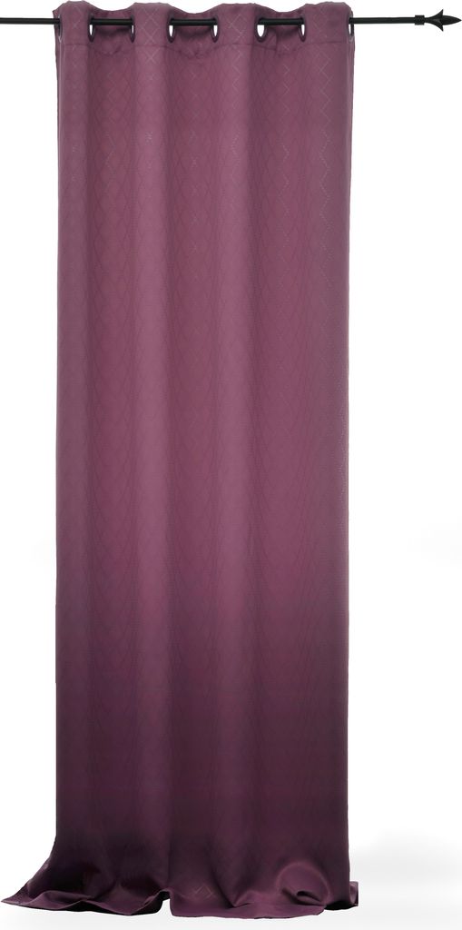Verdunklungsgardine Rauten lila 135x245 cm Ösen