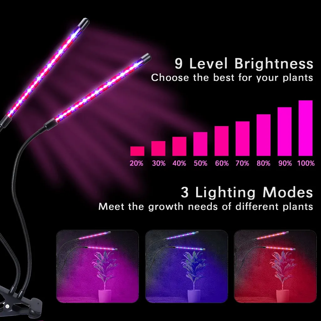 Éclairage LED pour Plantes Manquant de Lumière avec Minuteur Automatique