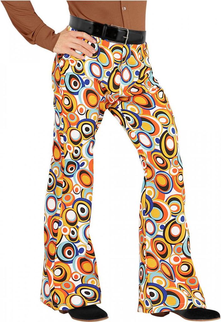 Funky 70er Herren Schlaghose Bubbles für Karneval, Bad Taste Mottoparty & Schlagerfete Größe: S/M