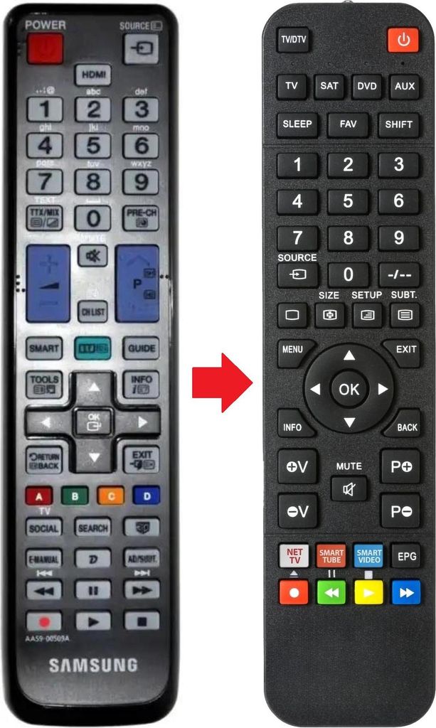 Fernbedienung passend für SAMSUNG UE46D6000 | UE46D6100 | UE46D6390