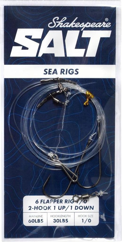 Shakespeare 6 Flapper Rig 1/0 2-Hook 1 Up/1 Down - Brandungsvorfach