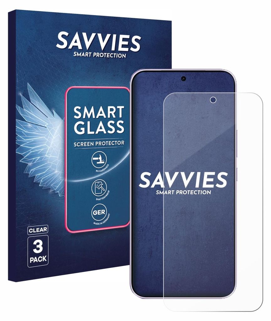 3x Savvies Schutzglas Folie für Vivo V70 FE 9H Panzer Schutzfolie Glas Displayschutz klar transparent