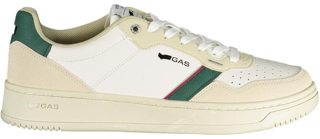 Weißer Herren-Sportschuh mit grünen Akzenten und Einlegesohlen