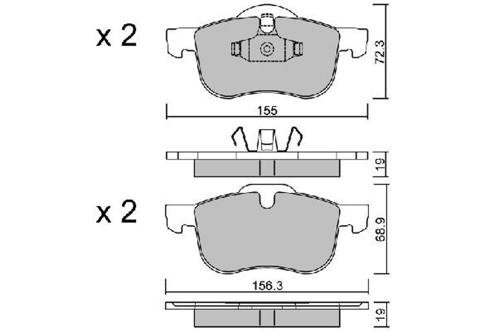 AISIN Bremsbeläge Satz Vorne Bremsklötze für VOLVO V70 II (285) BPVO-1001