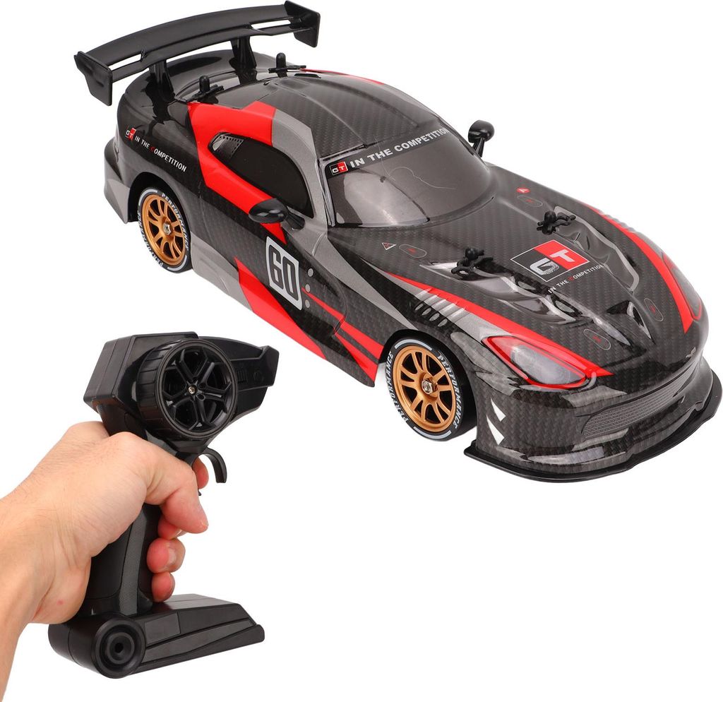 1/16 High Speed RC Car Four Wheel Drive 2.4GHz Drifting RC Car für über 8 Outdoor Schwarz und Rot