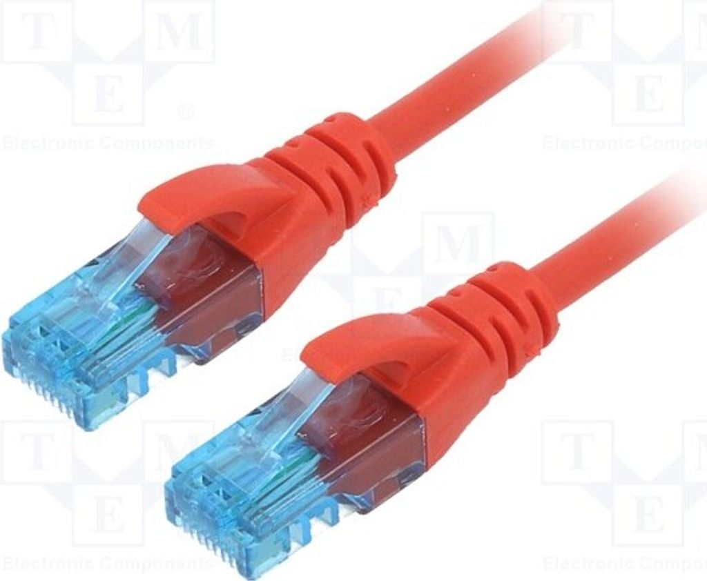 1x 0,25m PVC 5e rot 2 DK-1512-0025/R RJ45-Kabel