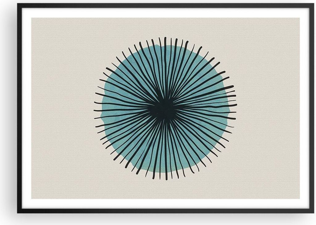 Gerahmtes Poster - Schwarzer Rahmen - Auge Abstraktion Modern - 100x70 cm - Wand Bild - Wanddeko - Wandbilder - Wandposter - Bilderrahmen - Bilder ...