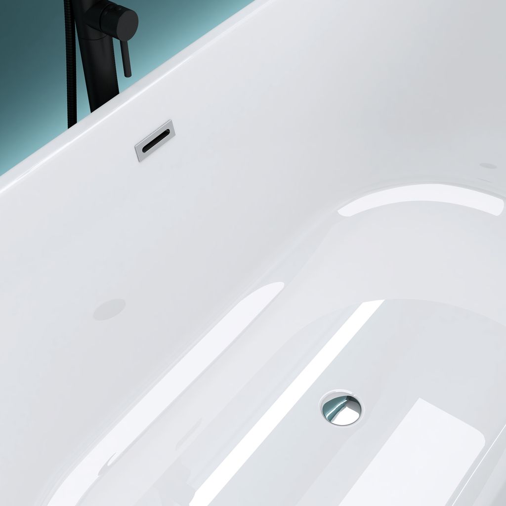 Mai & Mai freistehende Acryl-Badewanne Standbadewanne Weiß Produktbild 5