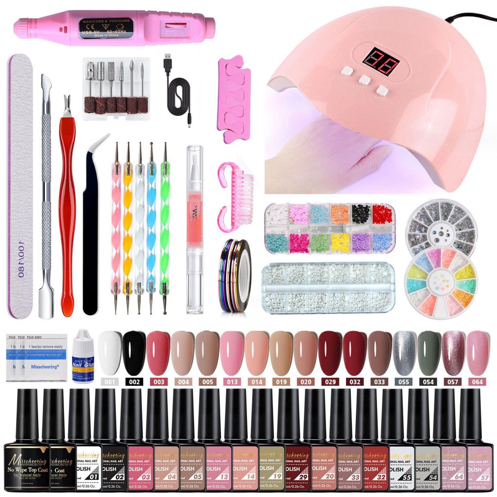 35-teiliges DIY Gelnagel-Set mit LED-Nagellampe & Produktbild 