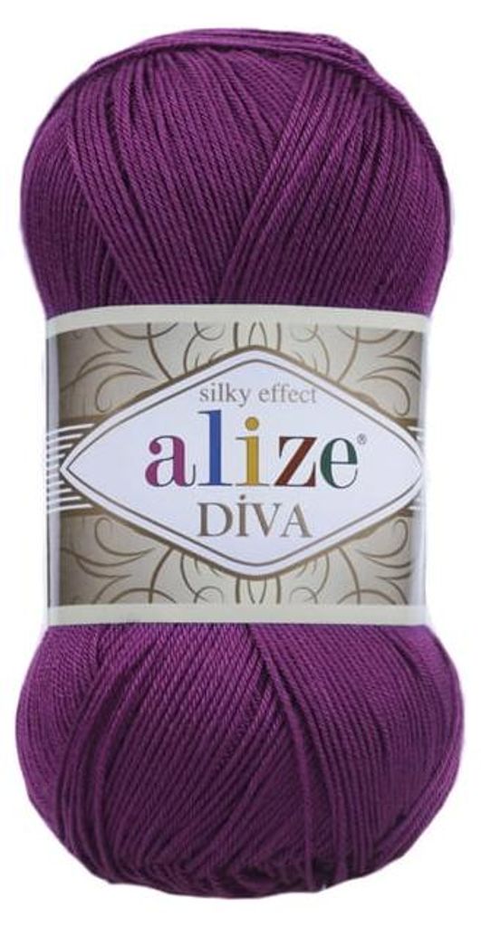 Alize Diva Mikrofaser-Garn 100g/350m Pflaume 297, seidig Produktbild 