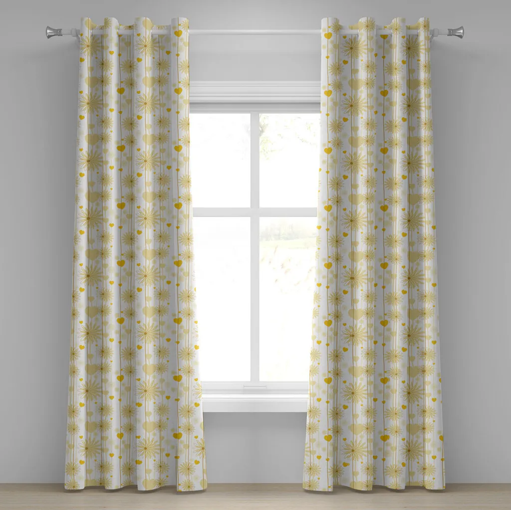Rideau à œillets jaune pour occulter et décorer une fenêtre 280x175 cm