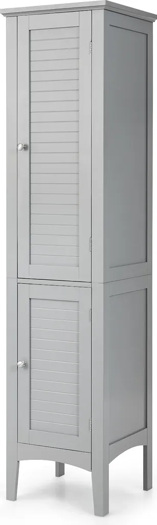 Colonna Bagno COSTWAY 160cm Grigio | Mobile Stretto Anti-Umidità