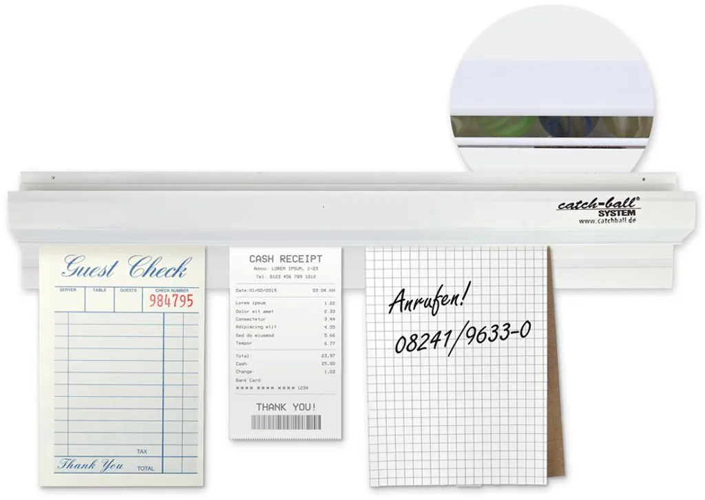 Réglette porte-tickets de cuisine et bureau plastique blanc 1pc