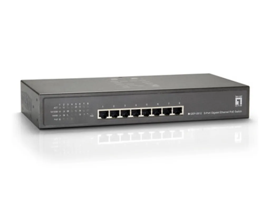 Switch PoE+ 4 ports Gigabit LevelOne GEP-0812 Haute Puissance 61.6W