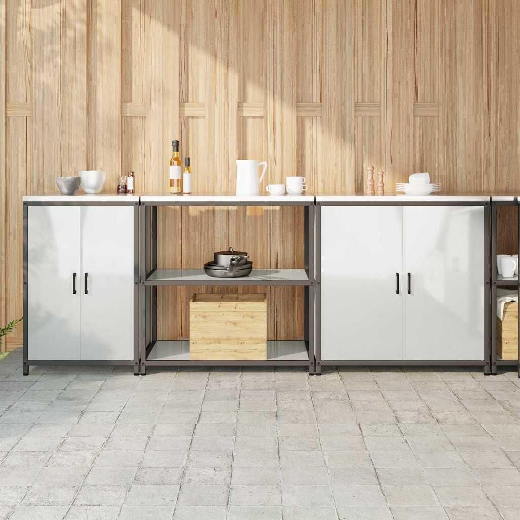 Möbel Küchenlager-Set 3 pcs Silber 240 x 50 x 92 cm Verzinkter Stahl - Küchenschränke 3392678