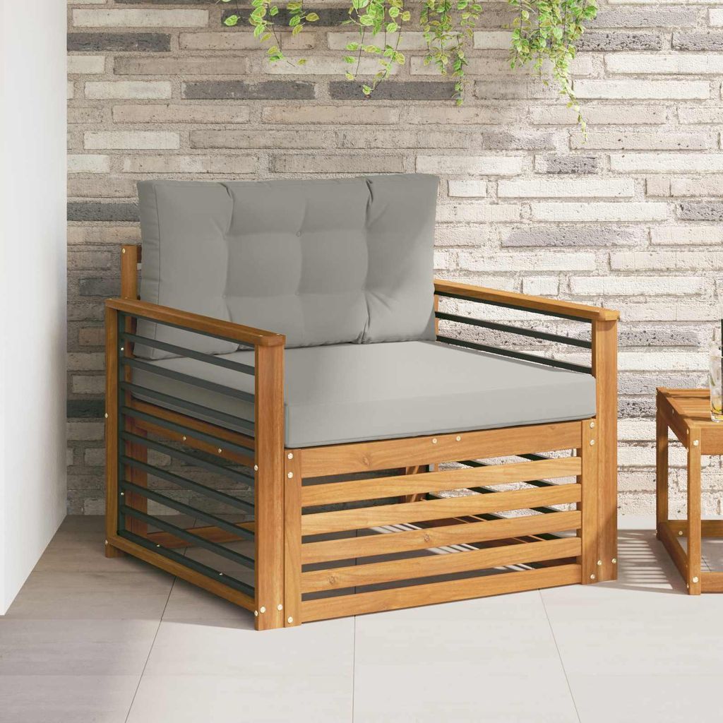 (Robust Möbel)Outdoor-Sofagarnitur/Couchgarnitur - CLORIS - Outdoor-Möbel - für Garten/Terrasse - Massives Akazienholz und Polyester Natur -...