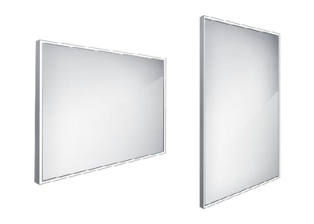 Nimco Spiegel - Spiegel mit LED-Beleuchtung, 1000x700 mm, Aluminium ZP 13004