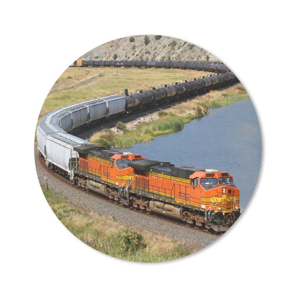 MuchoWow Mauspad Mousepad Ein orangefarbener Zug 50x50 cm - Mousepads - Maus Mat - Pad - Mausunterlage - Vinyl