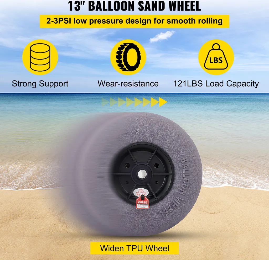 Roues de Canoë pour Sable Fin Pneus de Buggy Haute Flottaison x2