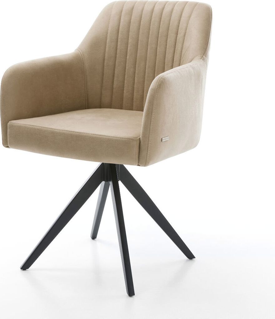 DELIFE Esszimmerstuhl Greg-Flex Mikrofaser Beige Vintage Produktbild 