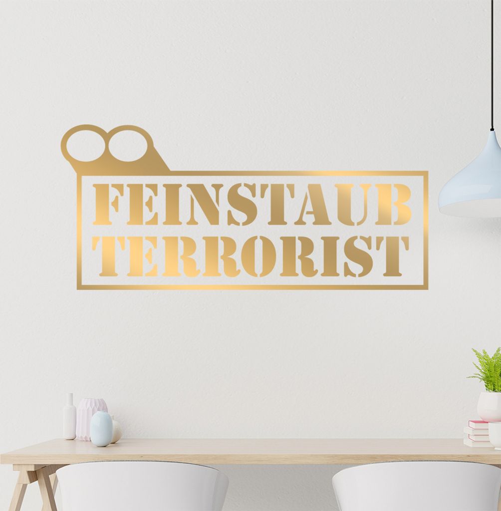 Feinstaub Terrorist Wandtattoo in 6 Größen - Wandaufkleber Wall Sticker - Dekoration, Küche, Wohnzimmer, Schlafzimmer, Badezimmer