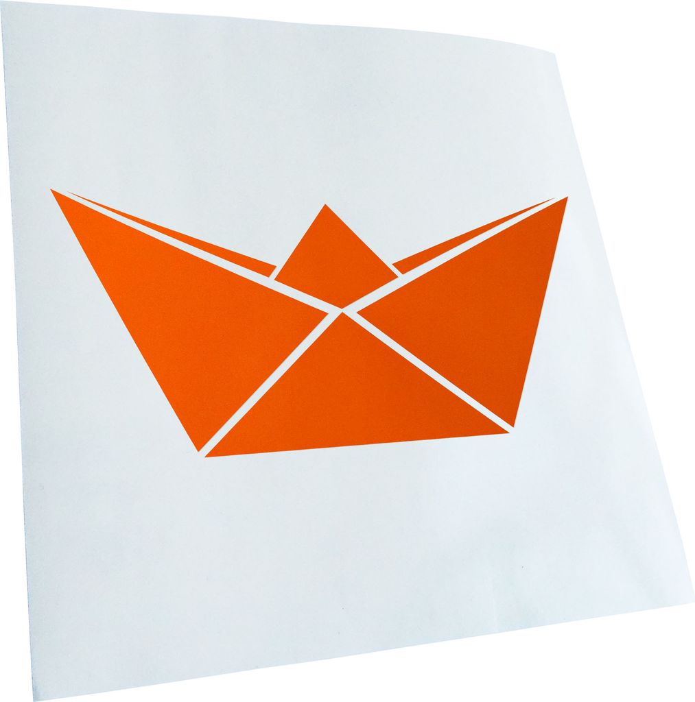 Kiwistar - Autoaufkleber - Papierfalten Schiffchen - Orange - 60x27cm - Aufkleber für Auto, Laptop, Fahrrad, LKW, Motorrad mehrfarbig JDM Decal Ra...