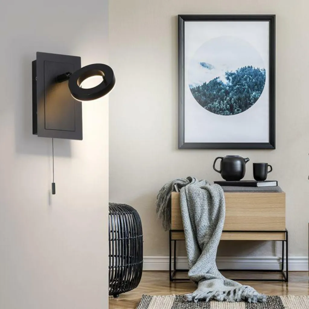 Éclairage de chevet LED anthracite avec interrupteur - Applique 13 x 19