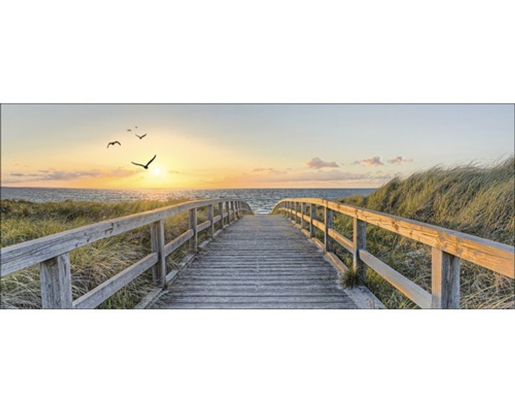 Glasbild Birds Above Lost Sea 80x30 cm