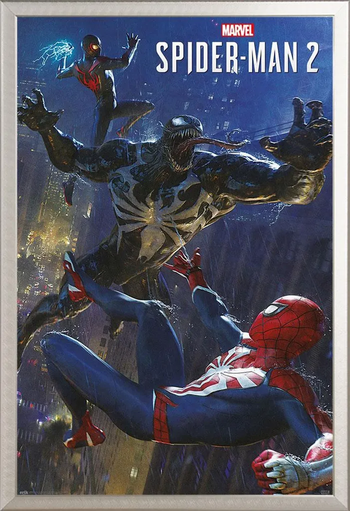 Marvel Poster Spider-Man 2 Maxi + Cornice Alluminio Shinsuke Silver