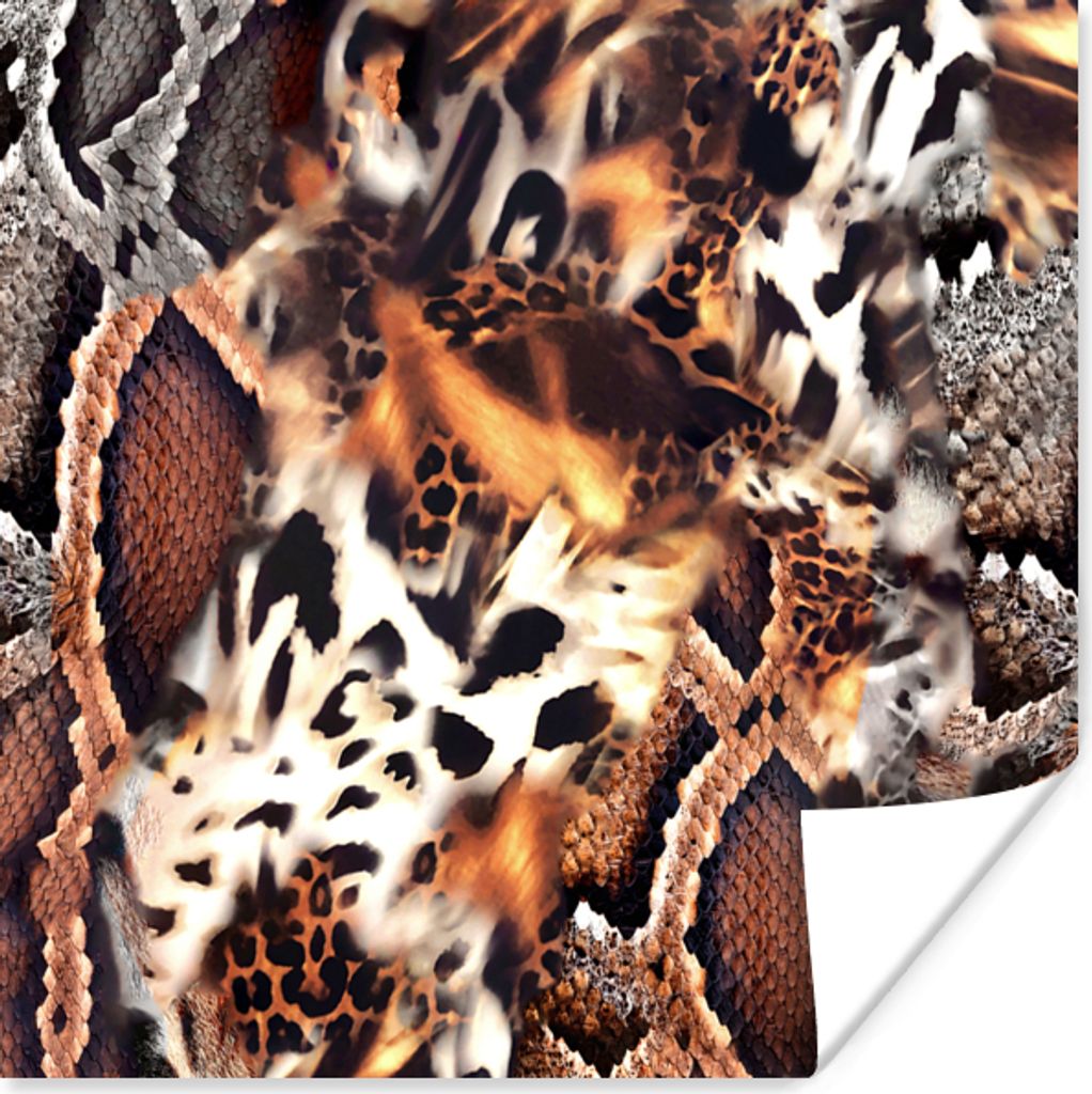 MuchoWow Poster Schlange - Pantherdruck - Tiere - Tierdruck 100x100 cm - Babyzimmer