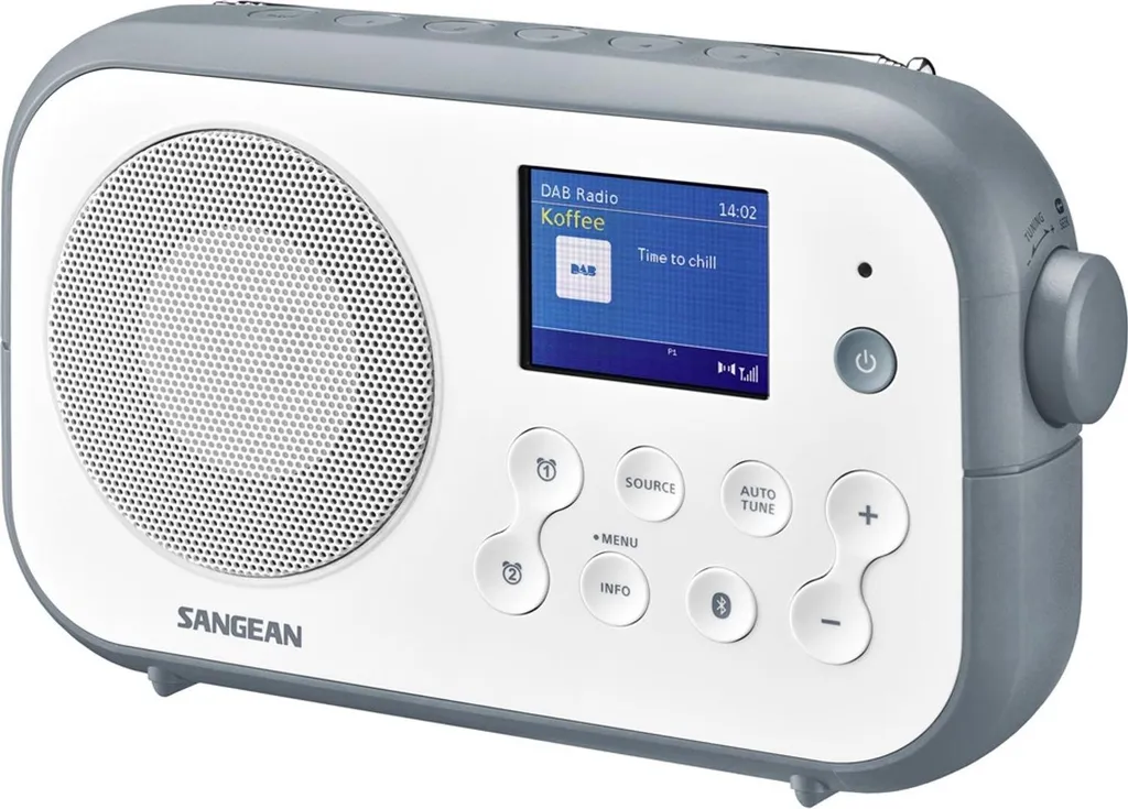 Sangean DPR-42 Traveller Radio Numérique DAB+ FM Blanc et Bleu Ciel