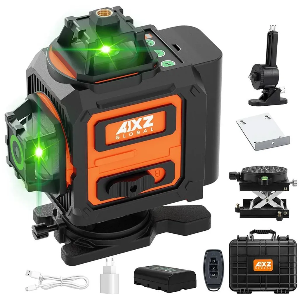 Niveau laser rotatif 360 vertical et horizontal - Kit complet 16 lignes