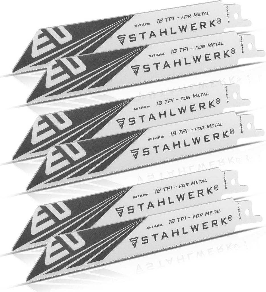 STAHLWERK Metall-Sägeblatt 6er Set 150 x 19 x 0,92 mm für 1/2 Zoll Aufnahme